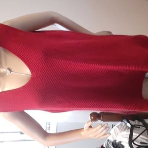 Eileen Fisher burgundy/red  Italian yarn knit sleeveless drapey top size XL